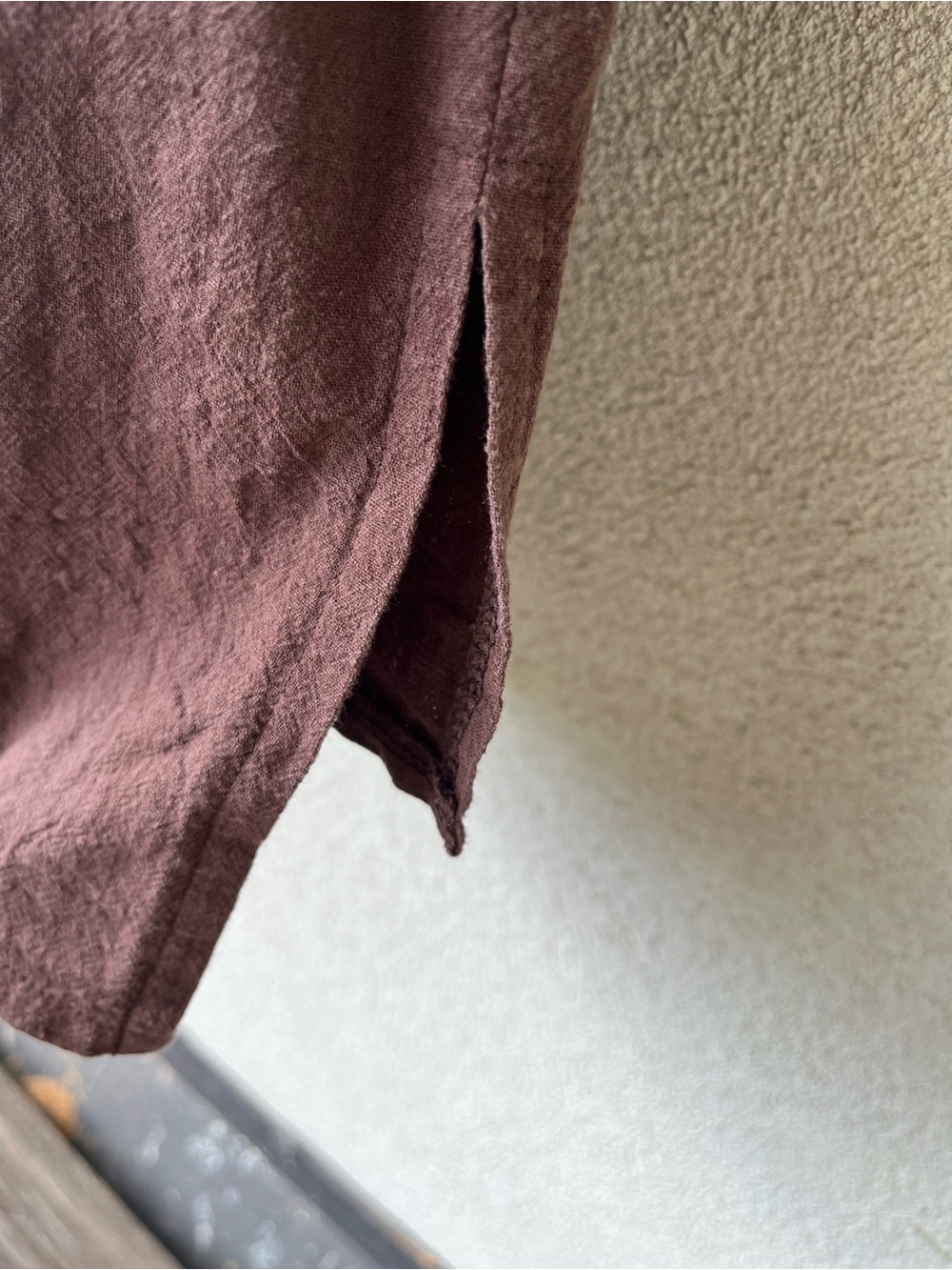 Rough Cotton Chocolate Brown Button Up Shirt - Picture 3 of 6